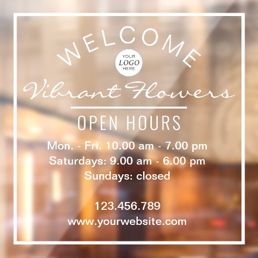 オープンアシンプルワーズストアウェルカムサインウィンドウデカール ウィンドウサイン (シート2)