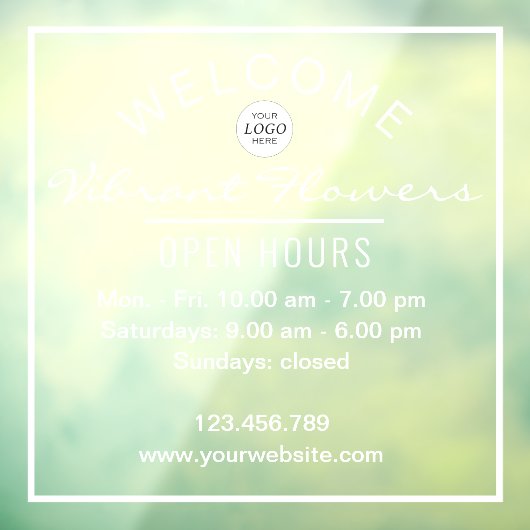 オープンアシンプルワーズストアウェルカムサインウィンドウデカール ウィンドウサイン (シート3)