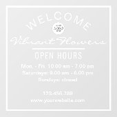 オープンアシンプルワーズストアウェルカムサインウィンドウデカール ウィンドウサイン (シート)