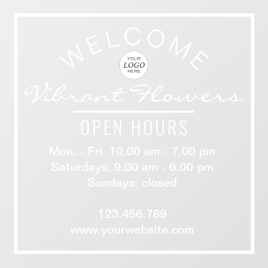 オープンアシンプルワーズストアウェルカムサインウィンドウデカール ウィンドウサイン (シート)