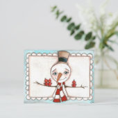 オープンアームズ雪だるま – ホリデーポストカード (スタンド正面)