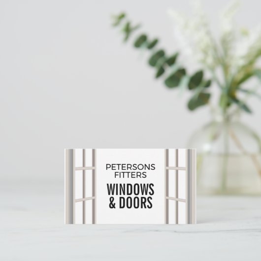 オープンウィンドウデザイン、ウィンドウ&ドアフィッター会社 名刺 (スタンド正面)