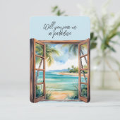 オープンウィンドウビーチシーンパラダイストロピカル 招待状 (スタンド正面)