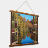 オープンウィンドウ秋レイクサイド 吊り下げ型タペストリー (傾斜あり)