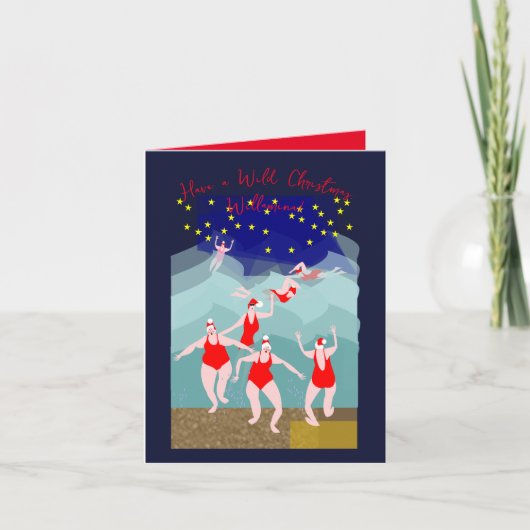 オープンウォータースイミングクリスマスカード カード (正面)