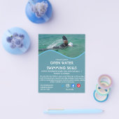 オープンウォータースイミングトライアスロンランニングスサイクルのフライ チラシ (シングル)