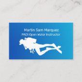 オープンウォーターダイビングインストラクターブルー海グラデーション 名刺 (正面)