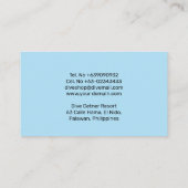 オープンウォーターダイビングインストラクター 名刺 (裏面)