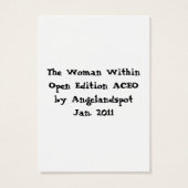 オープンエディションACEO内の女性 (裏面)