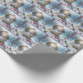 オープンエンベロープの冬の森のシーン ラッピングペーパー (角)