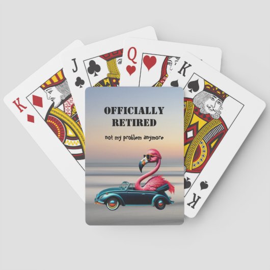 オープンカー退職したブの正式なピンクのフラミンゴ トランプ (裏面)