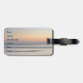 オープンカー退職したブの正式なピンクのフラミンゴ ラゲッジタグ (裏面横)