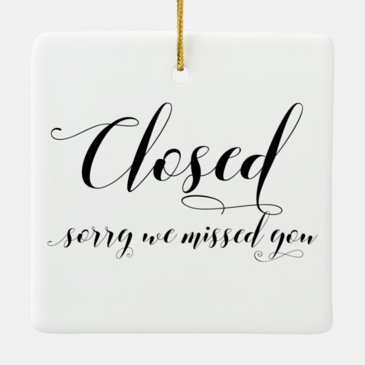 オープンクローズドストア窓ガラスドアの看板オーナメント セラミックオーナメント (裏面)