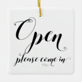 オープンクローズドストア窓ガラスドアの看板オーナメント セラミックオーナメント (正面)