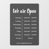 オープングレイ - ビジネス営業時間 ウィンドウサイン (シート)