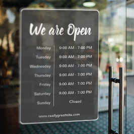 オープングレイ - ビジネス営業時間 ウィンドウサイン