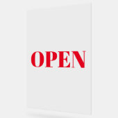 オープンサインタイポグラフィミニマリスト赤シンプル大 アクリルサイン (傾斜)