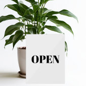 オープンサインミニマルタイポグラフィブラックシンプルクール アクリルサイン