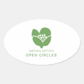 オープンサークル内の女性のステッカーシート 楕円形シール (正面)