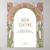 オープンシーティングサインヴィンテージアールヌーボーバイミュシャ ポスター (正面)