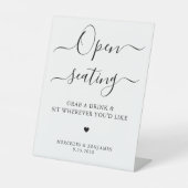 オープンシーモダントシンプルパーソナライズされた結婚 台座サイン (正面)