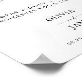 オープンシー結婚トのサイン、ミニマリストのオープンシート ポスター (角)