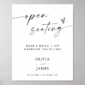 オープンシー結婚トのサイン、ミニマリストのオープンシート ポスター (正面)