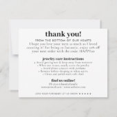 オープンスマイル楽しむ気にジュエリーThank You Business ノートカード (裏面)