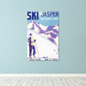 オープンスロープの女性ポスター キャンバスプリント (インサイチュ (ウッドフロア))