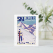 オープンスロープの女性ポスター ポストカード (スタンド正面)