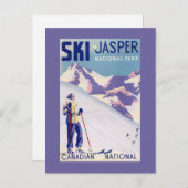 オープンスロープの女性ポスター ポストカード (正面/裏面)