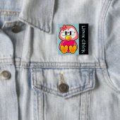 オープンソースのコンピュータ技術の女性 缶バッジ (インサイチュ)