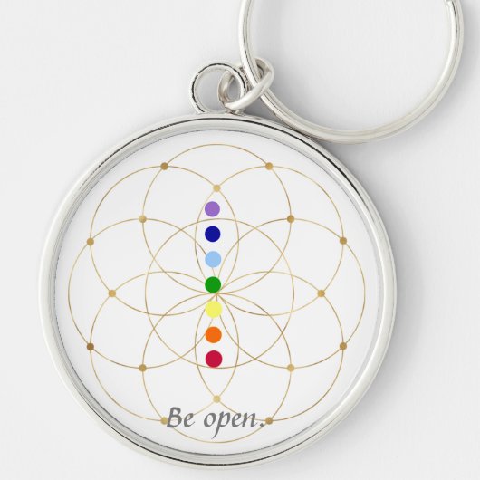 オープンチャクラ&生命の種 キーホルダー (正面)