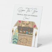 オープンティキバーエキゾチックルアウ(ハワイ式宴会)ブライダルシャワー 台座サイン (正面)