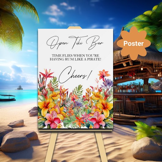 オープンティキバートロピカルルアウ（ハワイ式宴会） ポスター