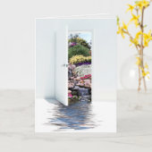 オープンドアとガーデンの誕生日 カード (黄色い花)