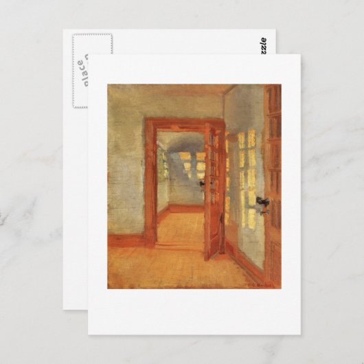 オープンドア日当たりの良い印象派インテリアアンナアンチャー ポストカード (正面/裏面)