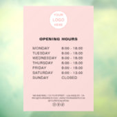 オープンハウアワーズ カスタムロゴ ピンク ベーカリー ビジネス ウィンドウサイン (シート3)