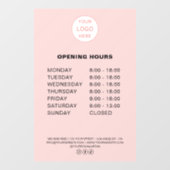 オープンハウアワーズ カスタムロゴ ピンク ベーカリー ビジネス ウィンドウサイン (シート)