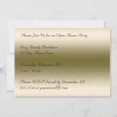 オープンハウスのパーティー|の赤いグリッターの金ゴールドは縞で飾ります 招待状 (裏面)