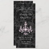 オープンハウスの黒のビクトリア時代の人のダマスク織 招待状 (正面/裏面)