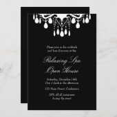 オープンハウスの黒の壮大な社交ダンス 招待状 (正面/裏面)