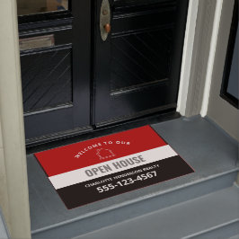オープンハウスへようこそカスタム ドアマット