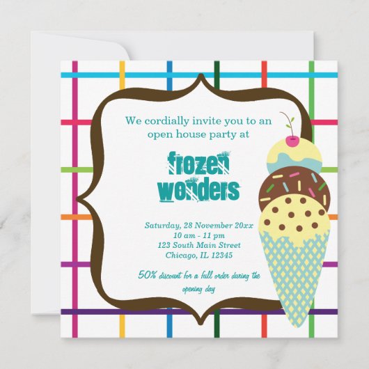オープンハウスアイスクリームサロン 招待状 (正面)