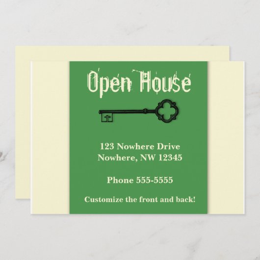 オープンハウスウィズオールドファッションド鍵招待状 招待状 (正面/裏面)