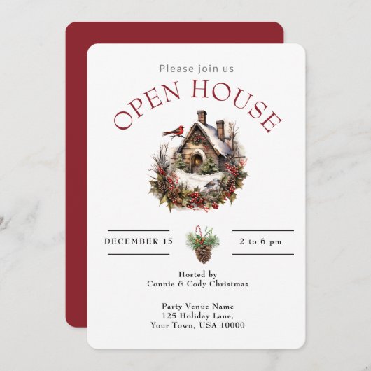 オープンハウスクリスマスバードハウス 招待状 (正面/裏面)