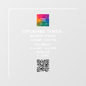 オープンハウステンプレート ビジネス ロゴ QR コード カスタム ウィンドウサイン (シート)