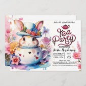 オープンハウスバニーのワンダーランドベビーシャワー 招待状 (正面/裏面)