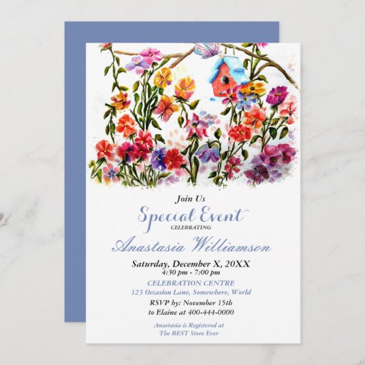 オープンハウスパーティーイベント招待状 招待状 (正面/裏面)