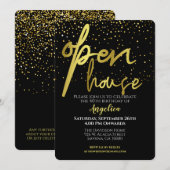 オープンハウスパーティー ブラックゴールド 招待状 (正面/裏面)